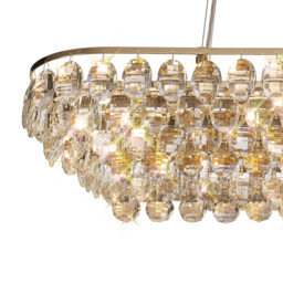 Coniston Linear Pendant, 8 Light E14, French Gold/Crystal Item Weight: 15.7kg - thumbnail 5