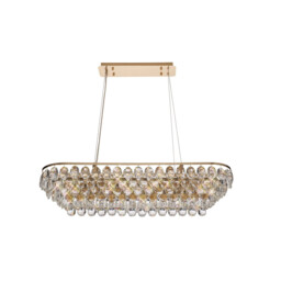 Coniston Linear Pendant, 8 Light E14, French Gold/Crystal Item Weight: 15.7kg - thumbnail 3