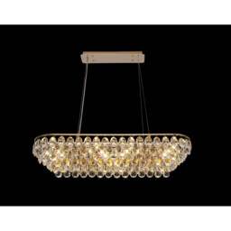 Coniston Linear Pendant, 8 Light E14, French Gold/Crystal Item Weight: 15.7kg - thumbnail 2