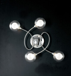 BLOG 4 Light Multi Arm Semi Flush Ceiling light Chrome 60x44x19cm - thumbnail 2