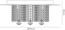 Pegasus Flush Ceiling 3 Light Polished Chrome, Mirror, Crystal - thumbnail 3