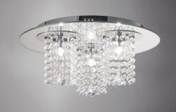 Pegasus Flush Ceiling 3 Light Polished Chrome, Mirror, Crystal - thumbnail 2