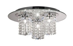 Pegasus Flush Ceiling 3 Light Polished Chrome, Mirror, Crystal