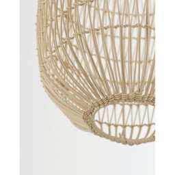 Melody 30cm Dome Pendant Ceiling Light Natural Rattan Black Fabric Wire, Base LED E27 - thumbnail 5
