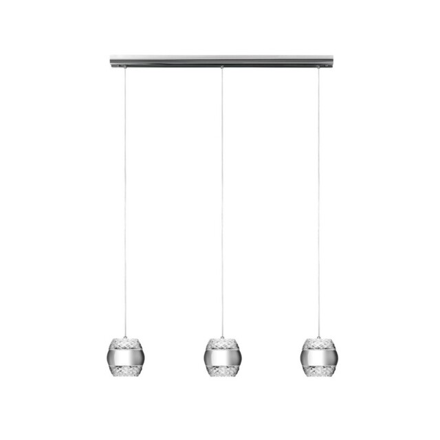 Khalifa Ceiling Pendant 3 X 6W LED 3000K Line Polished Chrome, Glass, 3240lm, - image 1