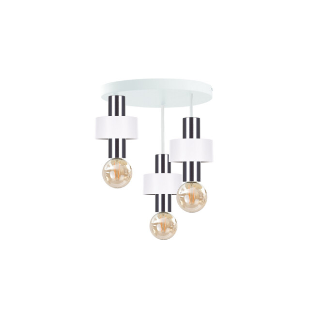 Unica Multi Arm Semi Flush Ceiling Light White, Silver, 35cm, 3x E27