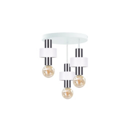 Unica Multi Arm Semi Flush Ceiling Light White, Silver, 35cm, 3x E27