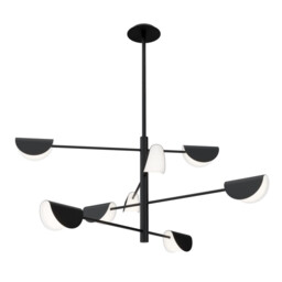 Mollis Modern Multi Arm Pendant Ceiling Light Black, Acrylic Shade