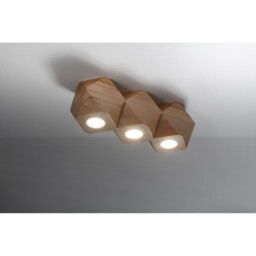 Woody Surface Mounted Downlight, Natural Wood, 3x GU10 - thumbnail 3