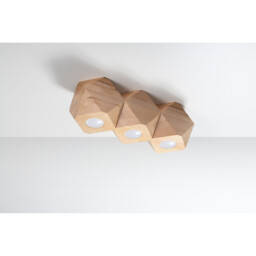 Woody Surface Mounted Downlight, Natural Wood, 3x GU10 - thumbnail 2