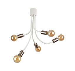 Benton Flexible Semi Flush Ceiling 5 Light E27 Satin White, Satin Nickel - thumbnail 3