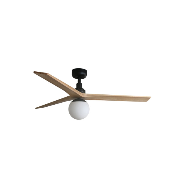 Klim Medium Smart Ceiling Fan Black, Pine Blades, E27 Light - image 1