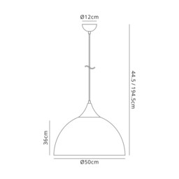 Jay 50cm Large Pendant, 1 x E27, Sand Grey, Satin Nickel - thumbnail 2