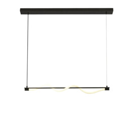 Serpent 1 Light LED Convertible To Semi Flush Pendant, Black, Acrylic 2700K - thumbnail 1