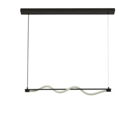 Serpent 1 Light LED Convertible To Semi Flush Pendant, Black, Acrylic 2700K - thumbnail 2