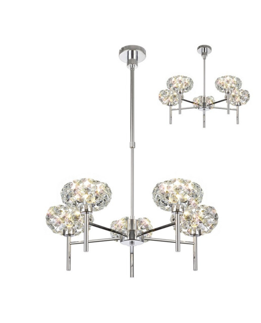 Salisbury , 5 Light G9 Telescopic Light With Polished Chrome And Crystal Shade - image 1