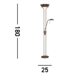 Mother and Child Floor Lamp Antique Brass with Dimmer, G9 - thumbnail 5