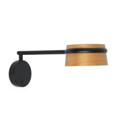 Loop LED Indoor Wall Lamp Black, Wood - thumbnail 2