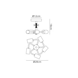 Baymont 28cm Polished Chrome 5 Light E27 Universal Drop Flush , Suitable For A Vast Selection Of Shades - thumbnail 3