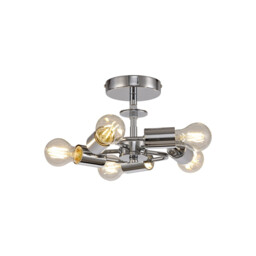 Baymont 28cm Polished Chrome 5 Light E27 Universal Drop Flush , Suitable For A Vast Selection Of Shades - thumbnail 1