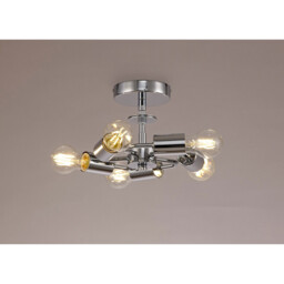 Baymont 28cm Polished Chrome 5 Light E27 Universal Drop Flush , Suitable For A Vast Selection Of Shades - thumbnail 2