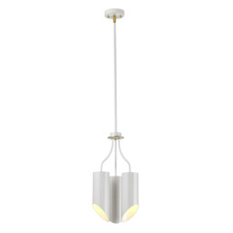 Quinto 3 Light Multi Arm Ceiling Pendant White Aged Brass, E27