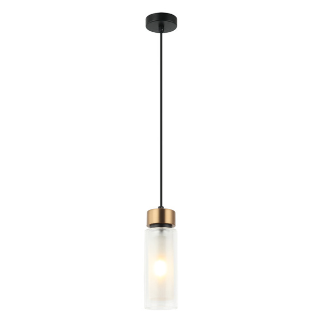 Orvin Slim Pendant Ceiling Light Sandy Black-Antique Brass 1xE14 LED - image 1