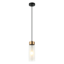 Orvin Slim Pendant Ceiling Light Sandy Black-Antique Brass 1xE14 LED