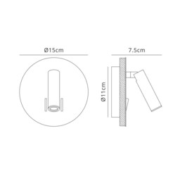 Fusion Wall + Reading Light, 6W + 3W LED, 3000K, 620lm Total, Individually Switched, White - thumbnail 2