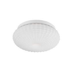 Clam 2 Light Bathroom Ceiling Light White Glass White Metal LED E27 IP44 - thumbnail 1