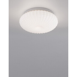 Clam 2 Light Bathroom Ceiling Light White Glass White Metal LED E27 IP44 - thumbnail 2