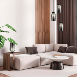 Nora Wall Lamp, 1 Light E27, Black/Black Marble/Chrome Glass With Frosted Inner - thumbnail 5
