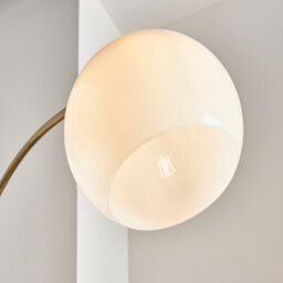 Otto Complete Floor Lamp Matt Antique Brass Plate, Opal Glass - thumbnail 3
