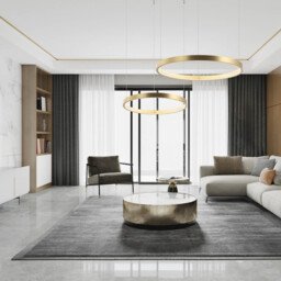 Latsia 80cm Pendant Ceiling Light Antique Gold Brass LED 3000K Dimmable 53W - thumbnail 2