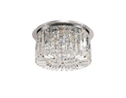 Wethersfield 45cm Round Flush Chandelier, 5 Light E14, Polished Chrome, Crystal - thumbnail 3