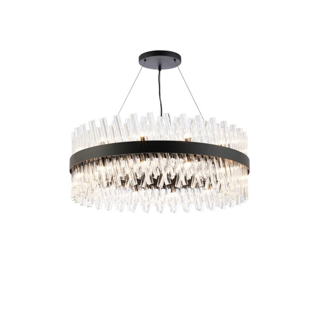 Lysander 24 Light G9, Ceiling Pendant Round, Satin Black, Clear Item Weight: 23.13kg - image 1