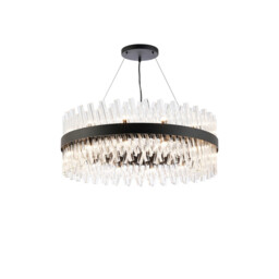Lysander 24 Light G9, Ceiling Pendant Round, Satin Black, Clear Item Weight: 23.13kg - thumbnail 1