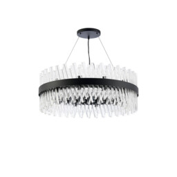 Lysander 24 Light G9, Ceiling Pendant Round, Satin Black, Clear Item Weight: 23.13kg - thumbnail 5