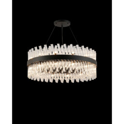 Lysander 24 Light G9, Ceiling Pendant Round, Satin Black, Clear Item Weight: 23.13kg - thumbnail 3