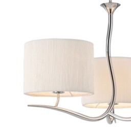 Eve Ceiling Pendant 3 Light E27, Polished Chrome with White Round Shade - thumbnail 5