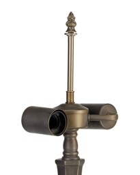 Worcester 2 Light Octagonal Table Lamp E27 With 40cm Tiffany Shade, Grey, Crystal, Aged Antique Brass - thumbnail 5