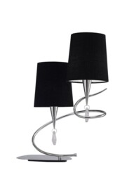 Mara Table Lamp 2 Light E14, Polished Chrome with Ivory White Shades - thumbnail 3