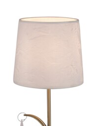 Andrea Table Lamp 45cm, Antique Brass, White Shades, White Crystal Droplets - thumbnail 5