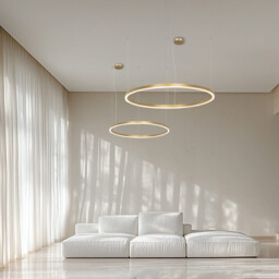 Latsia 60cm Pendant Ceiling Light Gold Matt LED 3000K Dimmable 43W - thumbnail 2