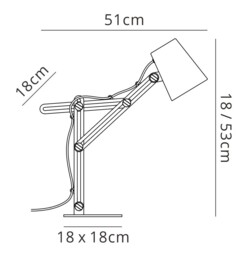 Looker Table Task Lamp 1 Light E27, Matt White, Green - thumbnail 2