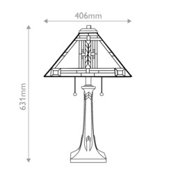 Quoizel Navajo Table Lamp Traditional Bronze, Art Glass Shade 2x E27 - thumbnail 3