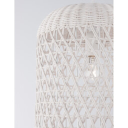 Aurora Dome Pendant Ceiling Light White Rattan White Fabric Wire, Base LED E27 - thumbnail 5