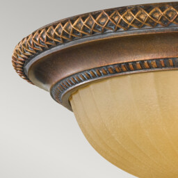Kelham Hall 2 Light Flush Ceiling Light Gold, Bronze, E27 - thumbnail 2