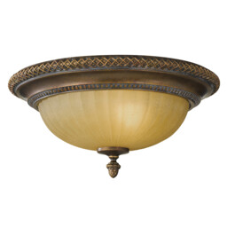 Kelham Hall 2 Light Flush Ceiling Light Gold, Bronze, E27 - thumbnail 1