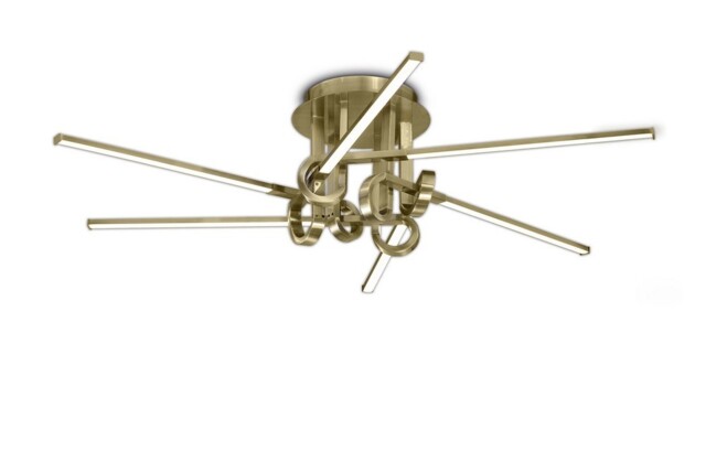 Cinto Semi Flush Ceiling Light 42W LED, 3000K, 3360lm, Antique Brass - image 1